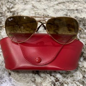 Authentic Aviator Ray Bans Gold